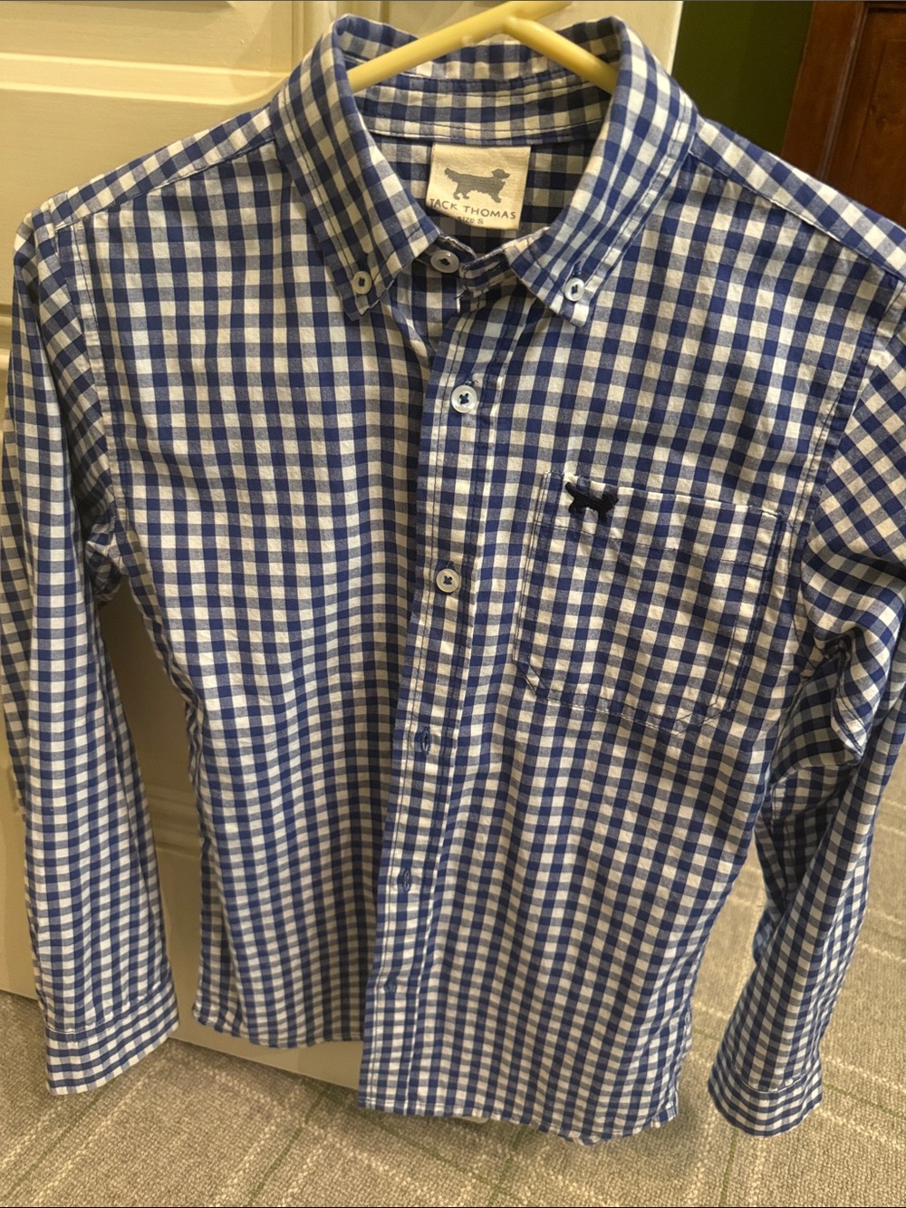 Jack Thomas Blue and White Gingham Button-Down Shirt